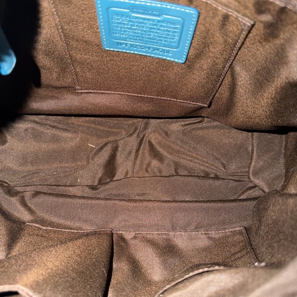 Coach Teal Leather Shoulder Bag# F14706 - Picture 9 of 12